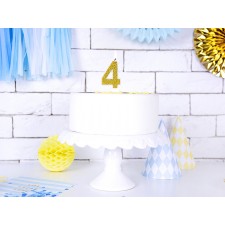 Candeline torta di compleanno numero 4 celeste in offerta - PapoLab